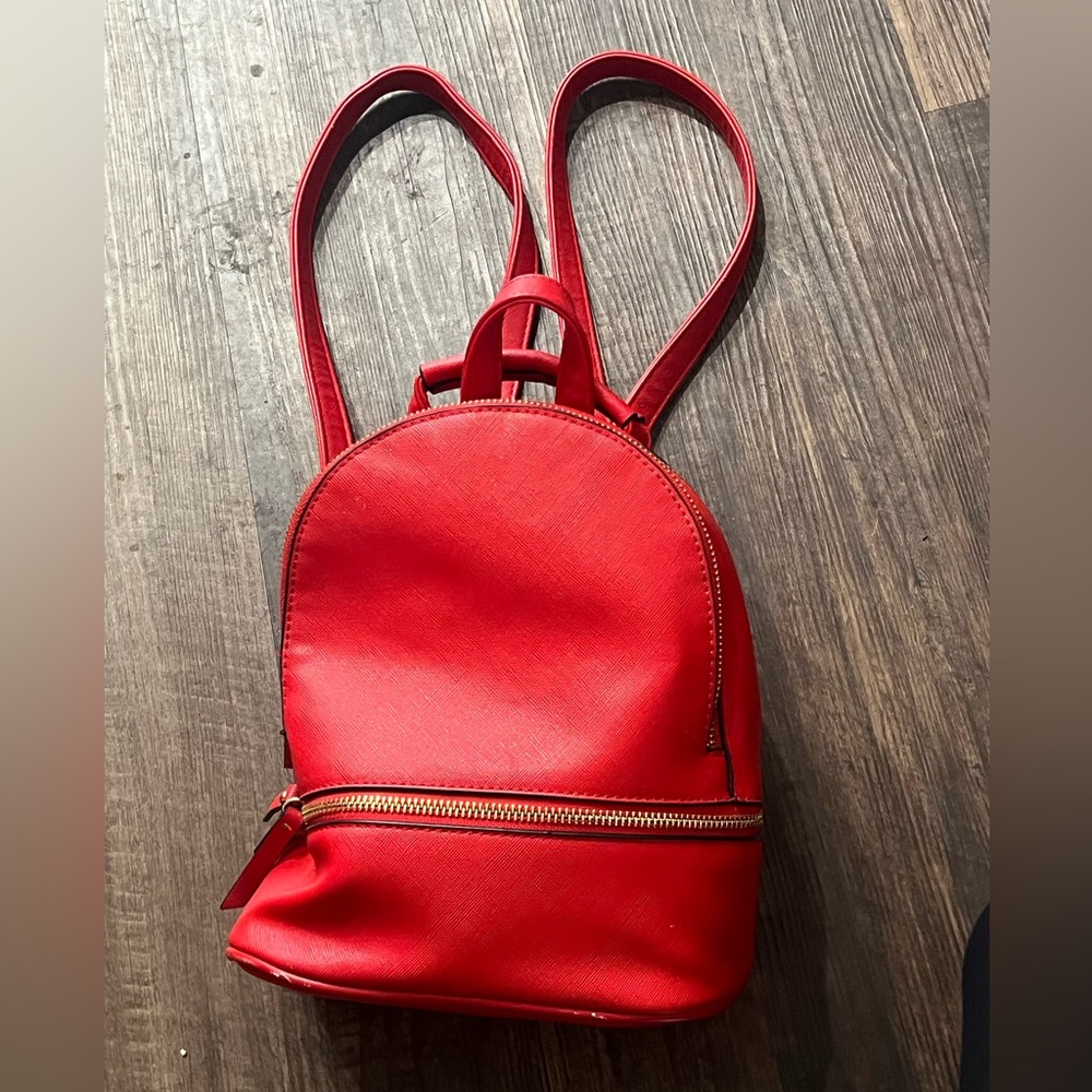 Red back pack purse